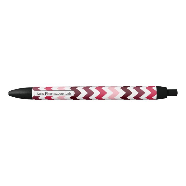 Personalized Monogram Pink Chevron ZigZag Pattern Pen (Front)