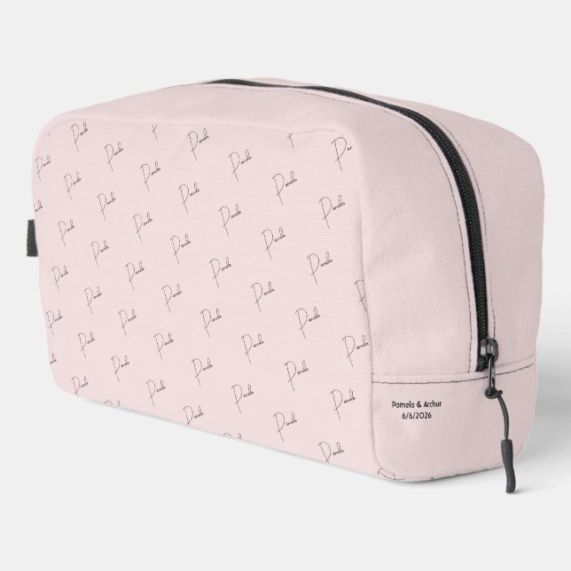 Personalized Monogram Pink  Dopp Kit (Right Corner)