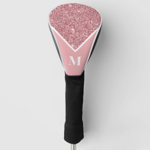 Personalized Monogram Pink Glitter Golf Head Cover