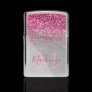 Personalized Monogram Pink Glitter Zippo Lighter