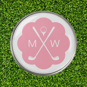 Personalized Monogram Pink Golf Ball Marker