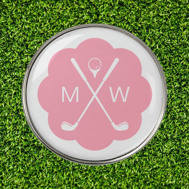 Personalized Monogram Pink Golf Ball Marker (Creator Uploaded)