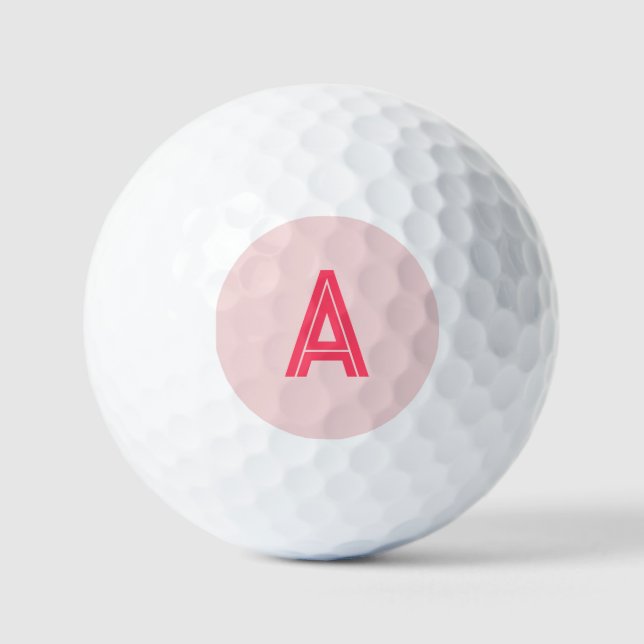 Personalized Monogram Pink Golf Balls (Front)