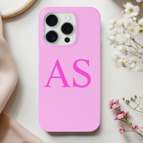 Personalized Monogram Pink Initial Phone Case