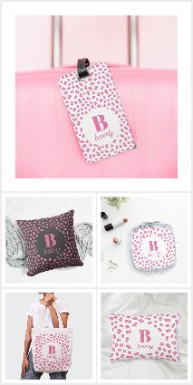 Personalized Monogram Pink Leopard Print Gifts