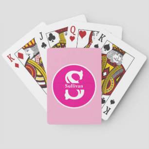 Personalized Monogram Pink on Pink Classic Poker Cards