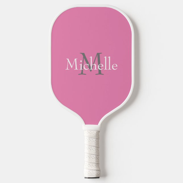 Personalized Monogram Pink Pickleball Paddle (Front)