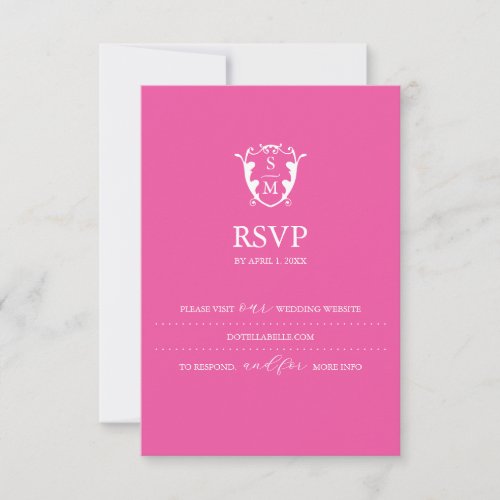 Personalized Monogram Pink RSVP Cards