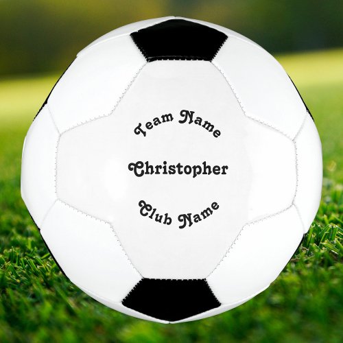 Personalized Monogram Player Team Coach Club Name Soccer Ball