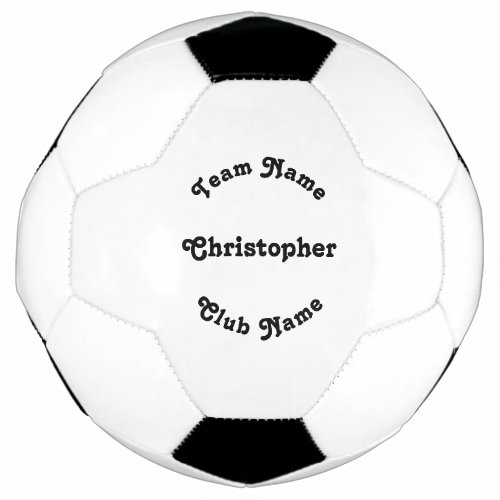 Personalized Monogram Player Team Coach Club Name Soccer Ball