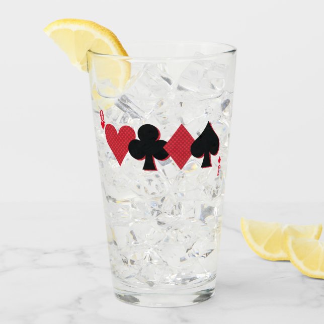 Personalized Monogram Playing Card Bridge & Poker Glass (Front Ice)