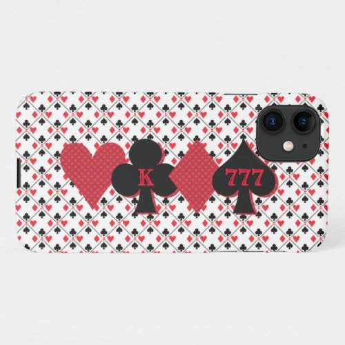 Personalized Monogram Playing Card Bridge Poker iPhone 11 Case