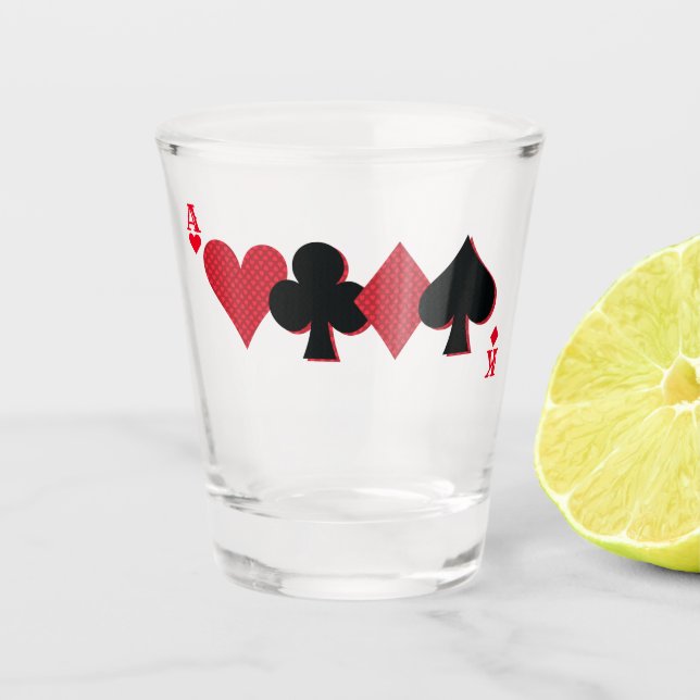 Personalized Monogram Playing Card Bridge & Poker Shot Glass (Front)