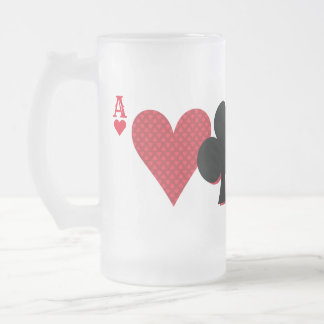 Personalized Monogram Playing Cards Bridge & Poker Frosted Glass Beer Mug
