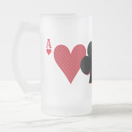 Personalized Monogram Playing Cards Bridge  Poker Frosted Glass Beer Mug