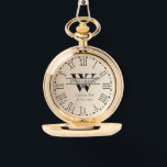 Personalized Monogram Pocket Watch<br><div class="desc">Add timeless charm with this Personalized Monogram Pocket Watch, a classic keepsake for any occasion. Featuring a custom monogram on a sleek, vintage-inspired design, this elegant accessory makes the perfect gift for groomsmen, dads, or graduates. Crafted for both style and sentiment, it's a thoughtful way to commemorate special moments. Personalize...</div>