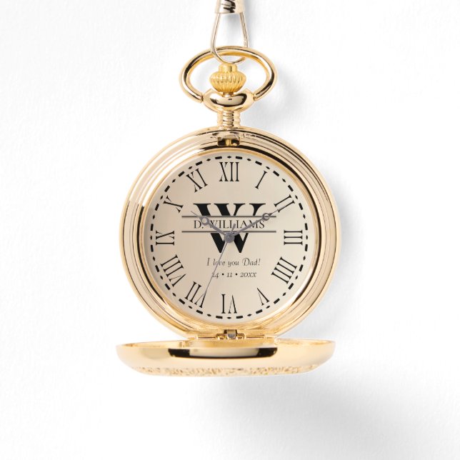 Personalized Monogram Pocket Watch (Front)