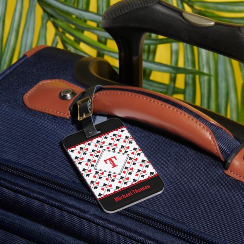 Personalized Monogram Poker Playing Card Suit Luggage Tag