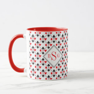 Personalized Monogram Poker Playing Card Suit Mug