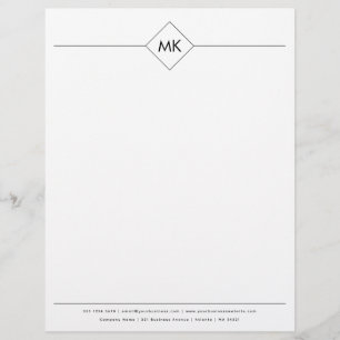 Personalized Monogram Professional Modern Letterhead