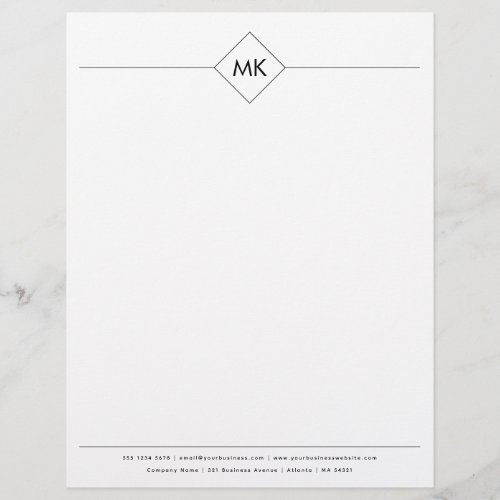 Personalized Monogram Professional Modern Letterhead