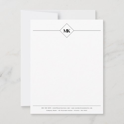 Personalized Monogram Professional  Note Card