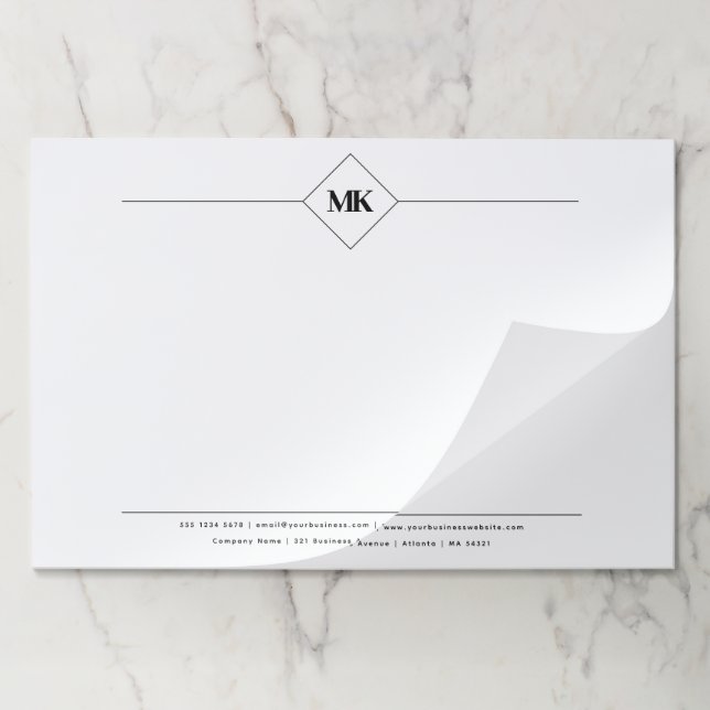Personalized Monogram Professional  Paper Pad (Folded)