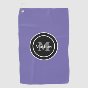 Personalized Monogram Purple Golf Towel