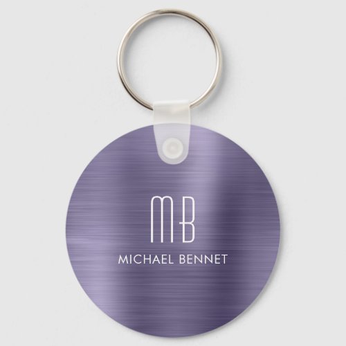 Personalized Monogram Purple  Keychain