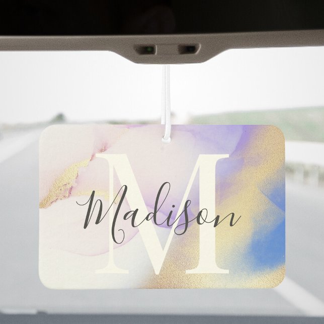 Personalized Monogram Purple Watercolor Glam Air Freshener (Creator Uploaded)