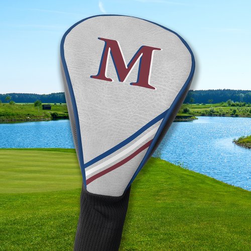 Personalized Monogram Red White Blue Stripes Golf Head Cover