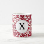 Personalized Monogram Red Zebra Stripes Pattern Coffee Mug at Zazzle