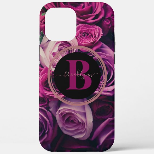 Personalized Monogram Romantic Floral Phone Case (Back)