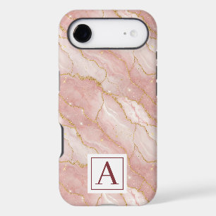 Personalized Monogram Rose Quartz Gold iPhone 17 Air Case