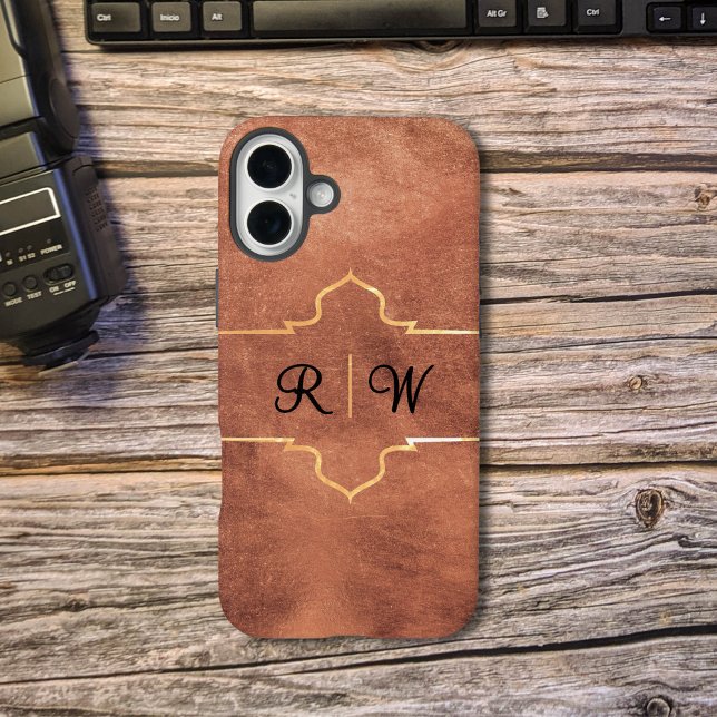 Personalized Monogram Rustic Copper Iphone Case (Creator Uploaded)