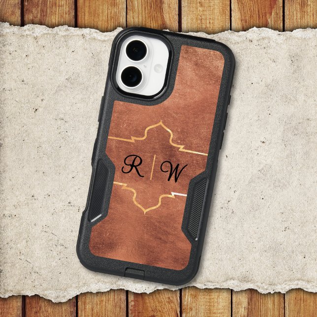 Personalized Monogram Rustic Copper Otterbox Case (Creator Uploaded)