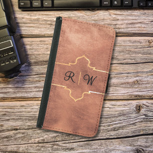 Personalized Monogram Rustic Copper Samsung Galaxy S5 Wallet Case