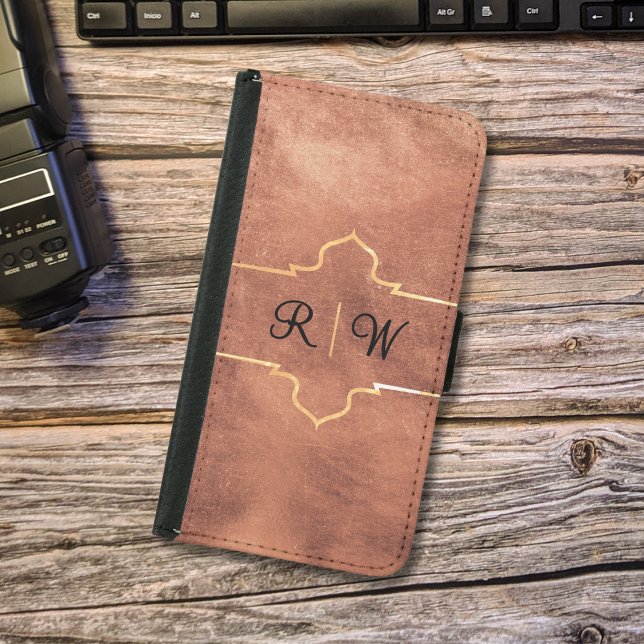 Personalized Monogram Rustic Copper Samsung Galaxy Wallet Case (Creator Uploaded)