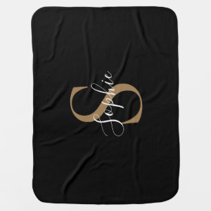 Personalized Monogram Script Elegant Customized Baby Blanket