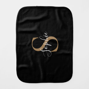 Personalized Monogram Script Elegant Customized Baby Burp Cloth