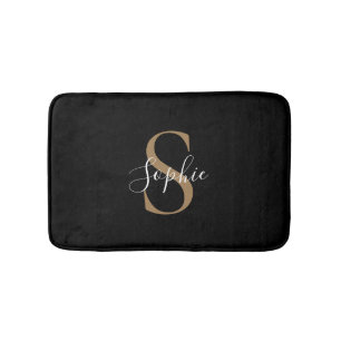 Personalized Monogram Script Elegant Customized Bath Mat