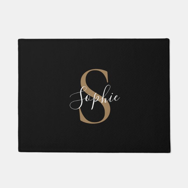 Personalized Monogram Script Elegant Customized  Doormat (Front)
