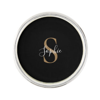 Personalized Monogram Script Elegant Customized Lapel Pin