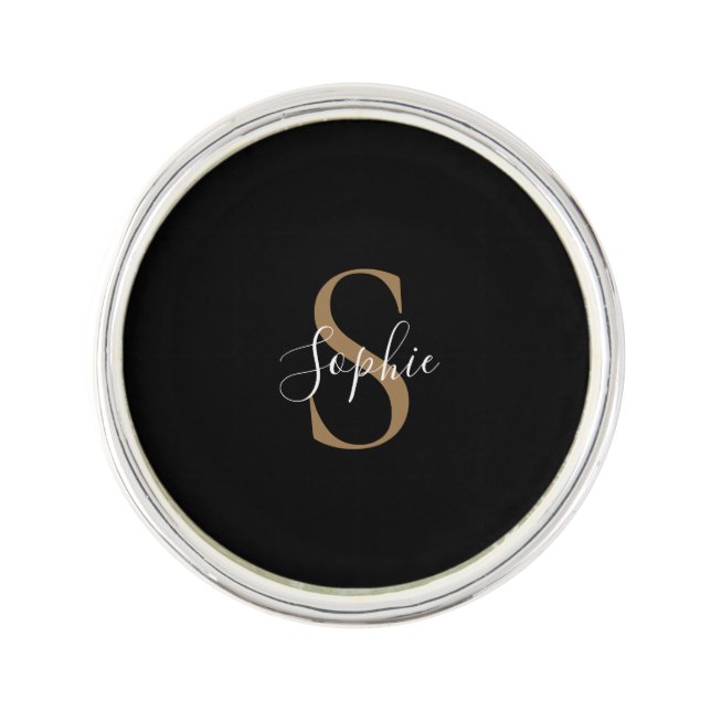Personalized Monogram Script Elegant Customized  Lapel Pin (Front)