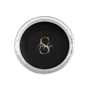 Personalized Monogram Script Elegant Customized  Ring