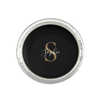 Personalized Monogram Script Elegant Customized Ring