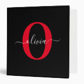 Red, White and Black Personalized Baseball Binder