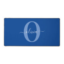Personalized Monogram Script Name Blue White