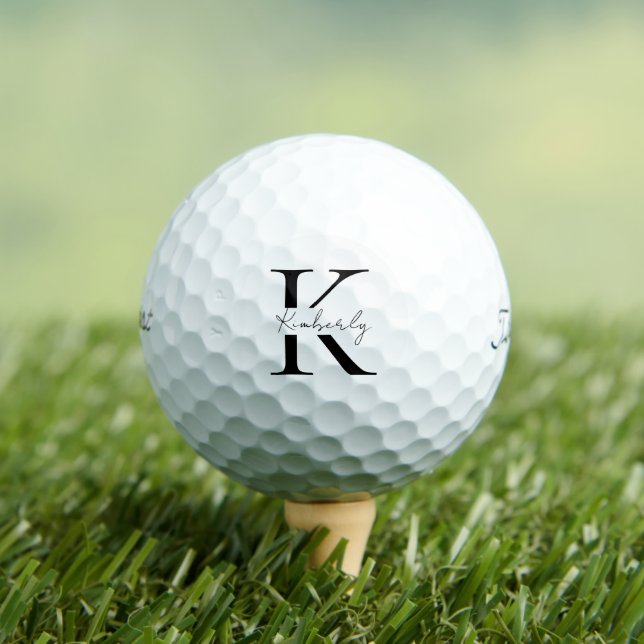 Personalized Monogram Script Name Titleist Pro V1 Golf Balls (Insitu Tee)