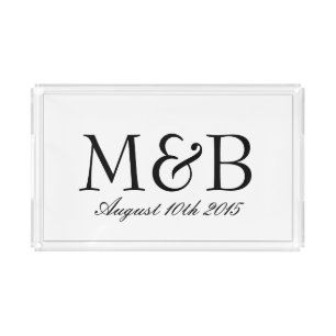 Personalized monogram serving tray for wedding